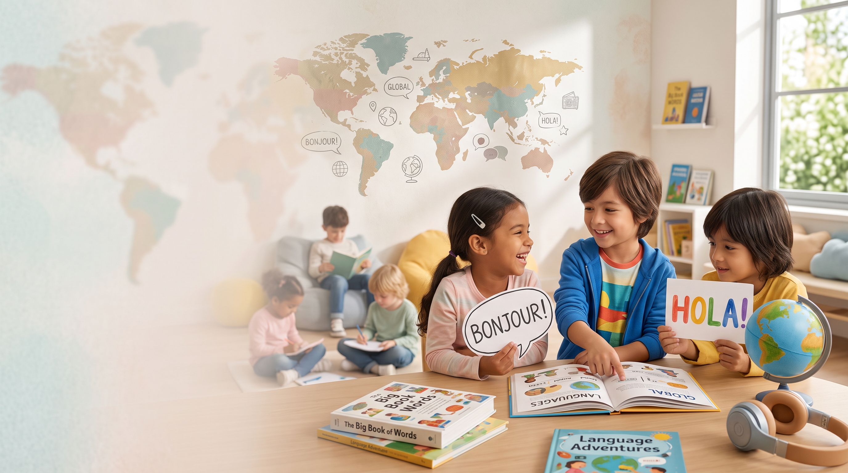 Kinder lernen gemeinsam Sprachen bei Oscar